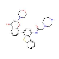 O=C(CN1CCCNCC1)Nc1ccc(-c2cccc3c(=O)cc(N4CCOCC4)oc23)c2sc3ccccc3c12 ZINC000101696264