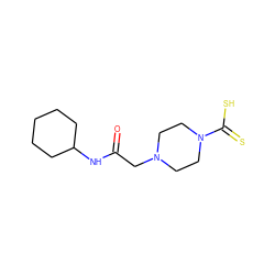 O=C(CN1CCN(C(=S)S)CC1)NC1CCCCC1 ZINC000299844755