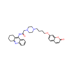 O=C(CN1CCN(CCCCOc2ccc3ccc(=O)oc3c2)CC1)Nc1c2c(nc3ccccc13)CCCC2 ZINC000096271841