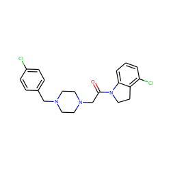 O=C(CN1CCN(Cc2ccc(Cl)cc2)CC1)N1CCc2c(Cl)cccc21 ZINC000022941227