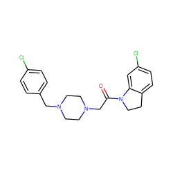 O=C(CN1CCN(Cc2ccc(Cl)cc2)CC1)N1CCc2ccc(Cl)cc21 ZINC000022941231