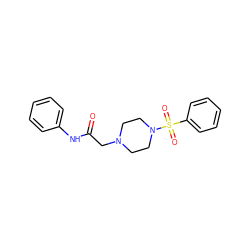 O=C(CN1CCN(S(=O)(=O)c2ccccc2)CC1)Nc1ccccc1 ZINC000036122911