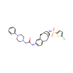 O=C(CN1CCN(c2ccccc2)CC1)Nc1ccc2c(c1)C[C@H]1CC[C@@H](C2)[C@H]1NS(=O)(=O)c1ccc(Cl)s1 ZINC000028358606