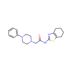 O=C(CN1CCN(c2ccccc2)CC1)Nc1nc2c(s1)CCCC2 ZINC000021264904