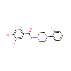 O=C(CN1CCN(c2ccccc2F)CC1)c1ccc(O)c(O)c1 ZINC000036227676