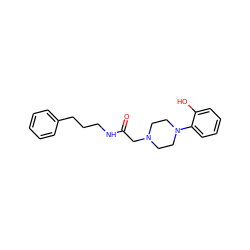 O=C(CN1CCN(c2ccccc2O)CC1)NCCCc1ccccc1 ZINC000057833311