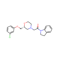 O=C(CN1CCO[C@@H](COc2cccc(Cl)c2)C1)N1CCc2ccccc21 ZINC000150192938