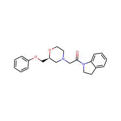 O=C(CN1CCO[C@H](COc2ccccc2)C1)N1CCc2ccccc21 ZINC000205504850