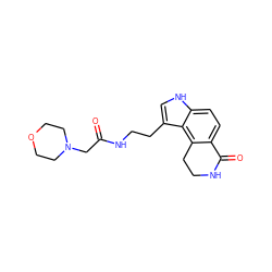 O=C(CN1CCOCC1)NCCc1c[nH]c2ccc3c(c12)CCNC3=O ZINC000043015511