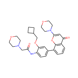 O=C(CN1CCOCC1)Nc1ccc(-c2cccc3c(=O)cc(N4CCOCC4)oc23)cc1OCC1CCC1 ZINC000101394114