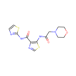 O=C(CN1CCOCC1)Nc1scnc1C(=O)Nc1nccs1 ZINC000028123251