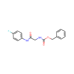 O=C(CNC(=O)OCc1ccccc1)Nc1ccc(F)cc1 ZINC000008816432