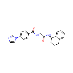 O=C(CNC(=O)c1ccc(-n2ccnc2)cc1)N[C@@H]1CCCc2ccccc21 ZINC000148813284