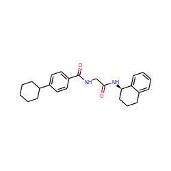 O=C(CNC(=O)c1ccc(C2CCCCC2)cc1)N[C@@H]1CCCc2ccccc21 ZINC000148834126