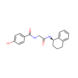 O=C(CNC(=O)c1ccc(O)cc1)N[C@@H]1CCCc2ccccc21 ZINC000149263411