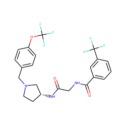 O=C(CNC(=O)c1cccc(C(F)(F)F)c1)N[C@@H]1CCN(Cc2ccc(OC(F)(F)F)cc2)C1 ZINC000029125470