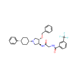 O=C(CNC(=O)c1cccc(C(F)(F)F)c1)N[C@H]1CN([C@H]2CC[C@@H](c3ccccc3)CC2)C[C@@H]1OCc1ccccc1 ZINC000253961202