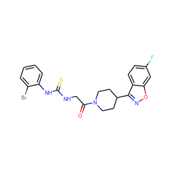 O=C(CNC(=S)Nc1ccccc1Br)N1CCC(c2noc3cc(F)ccc23)CC1 ZINC000095593518