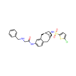 O=C(CNCc1ccccc1)Nc1ccc2c(c1)C[C@H]1CC[C@@H](C2)[C@H]1NS(=O)(=O)c1ccc(Cl)s1 ZINC000028348020