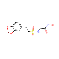 O=C(CNS(=O)(=O)CCc1ccc2c(c1)OCO2)NO ZINC000096270324