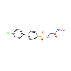 O=C(CNS(=O)(=O)c1ccc(-c2ccc(Cl)cc2)cc1)NO ZINC001772602604