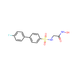 O=C(CNS(=O)(=O)c1ccc(-c2ccc(F)cc2)cc1)NO ZINC001772633341