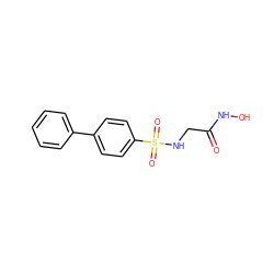 O=C(CNS(=O)(=O)c1ccc(-c2ccccc2)cc1)NO ZINC000043014847