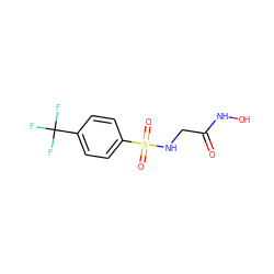 O=C(CNS(=O)(=O)c1ccc(C(F)(F)F)cc1)NO ZINC000028528750