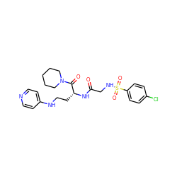 O=C(CNS(=O)(=O)c1ccc(Cl)cc1)N[C@H](CCNc1ccncc1)C(=O)N1CCCCC1 ZINC000028261218