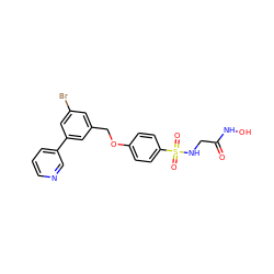 O=C(CNS(=O)(=O)c1ccc(OCc2cc(Br)cc(-c3cccnc3)c2)cc1)NO ZINC000096284912