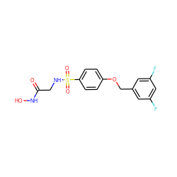 O=C(CNS(=O)(=O)c1ccc(OCc2cc(F)cc(F)c2)cc1)NO ZINC000096284915