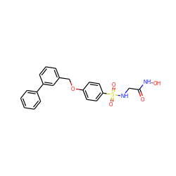 O=C(CNS(=O)(=O)c1ccc(OCc2cccc(-c3ccccc3)c2)cc1)NO ZINC000096284917