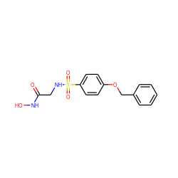 O=C(CNS(=O)(=O)c1ccc(OCc2ccccc2)cc1)NO ZINC000095588506