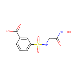 O=C(CNS(=O)(=O)c1cccc(C(=O)O)c1)NO ZINC001772644340