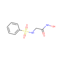 O=C(CNS(=O)(=O)c1ccccc1)NO ZINC000076402117