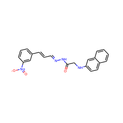 O=C(CNc1ccc2ccccc2c1)N/N=C/C=C/c1cccc([N+](=O)[O-])c1 ZINC000002824717