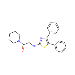 O=C(CNc1nc(-c2ccccc2)c(-c2ccccc2)s1)N1CCCCC1 ZINC001772632499