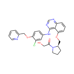 O=C(CO)N1CCC[C@@H]1COc1cccc2ncnc(Nc3ccc(OCc4ccccn4)c(Cl)c3)c12 ZINC000028950738