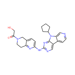 O=C(CO)N1CCc2nc(Nc3ncc4c5ccncc5n(C5CCCC5)c4n3)ccc2C1 ZINC000169700165