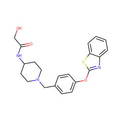 O=C(CO)NC1CCN(Cc2ccc(Oc3nc4ccccc4s3)cc2)CC1 ZINC000040420474