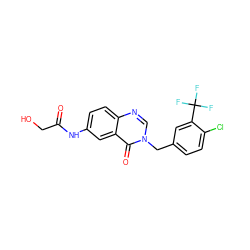 O=C(CO)Nc1ccc2ncn(Cc3ccc(Cl)c(C(F)(F)F)c3)c(=O)c2c1 ZINC000040880299