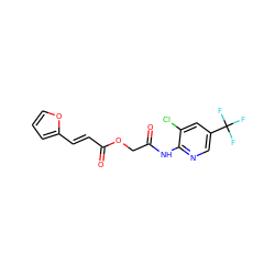 O=C(COC(=O)/C=C/c1ccco1)Nc1ncc(C(F)(F)F)cc1Cl ZINC000003291365