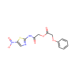 O=C(COC(=O)COc1ccccc1)Nc1ncc([N+](=O)[O-])s1 ZINC000006049255