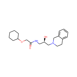 O=C(COC1CCCCC1)NC[C@@H](O)CN1CCc2ccccc2C1 ZINC000220186328