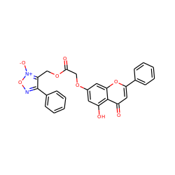 O=C(COc1cc(O)c2c(=O)cc(-c3ccccc3)oc2c1)OCc1c(-c2ccccc2)no[n+]1[O-] ZINC000040891656