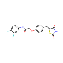 O=C(COc1ccc(/C=C2\SC(=O)NC2=O)cc1)Nc1ccc(F)c(F)c1 ZINC000071296791