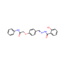 O=C(COc1ccc(/C=N/NC(=O)c2ccccc2O)cc1)Nc1ccccc1 ZINC000000832771