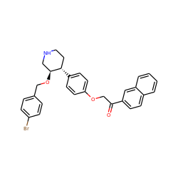 O=C(COc1ccc([C@H]2CCNC[C@@H]2OCc2ccc(Br)cc2)cc1)c1ccc2ccccc2c1 ZINC000027634213