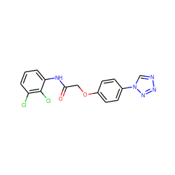 O=C(COc1ccc(-n2cnnn2)cc1)Nc1cccc(Cl)c1Cl ZINC000000877392