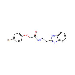 O=C(COc1ccc(Br)cc1)NCCc1nc2ccccc2[nH]1 ZINC000008778859